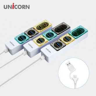 ������ USB3.2 Gen1 4��Ʈ USB��Ƽ��� A+CŸ�� ���� ��������� RHC-200D